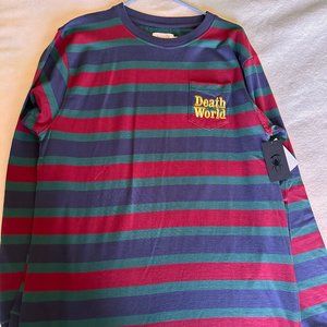 DEATHWORLD STRIPE L/S PKT TEE EARL w/tag